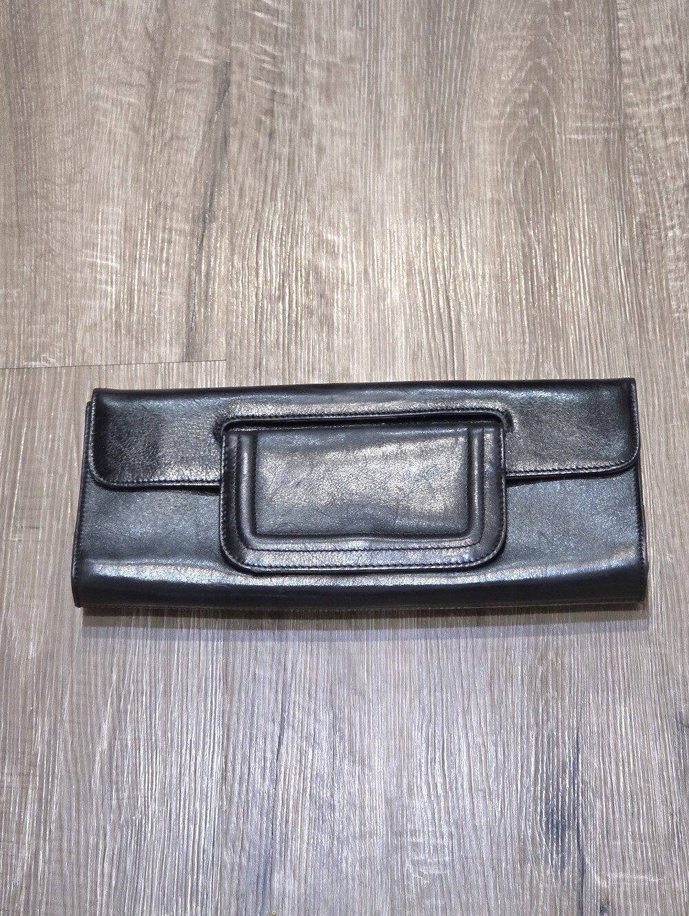 Hobo The Original Leather Clutch Purse Bag Black.